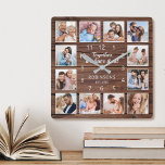 Together We Have It All Quote Family Photo Rustic Square Wall Clock<br><div class="desc">Easily create your own personalised rustic wooden plank farmhouse style wall clock with your custom photos. The design also features a beautiful handwritten script quote: "Together we have it all". For best results,  crop the images to square - with the focus point in the centre - before uploading.</div>
