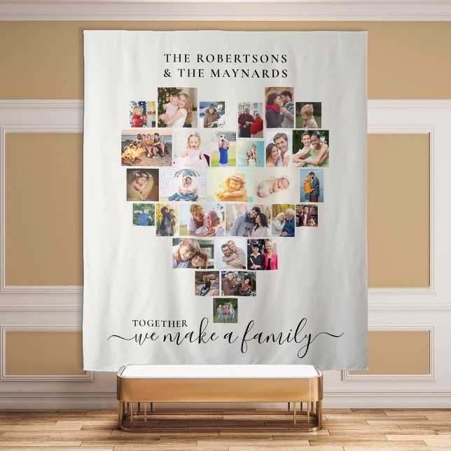 Together we Make a Family Heart Photo Collage Tapestry (Creator Uploaded)