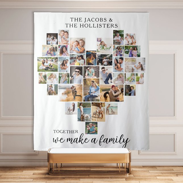 Together we make a Family Heart Photo Collage Tapestry (Creator Uploaded)