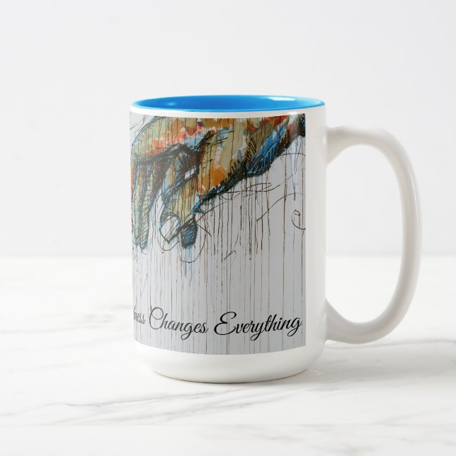 Together We Rise Coffee Mug – Abstract Helping Han (Right)