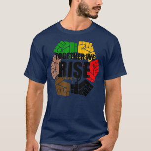 Together We Rise Fist African American Flag Junete T-Shirt