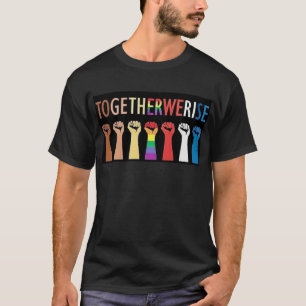 TOGETHER WE RISE MEN'S BLACK T-SHIRT