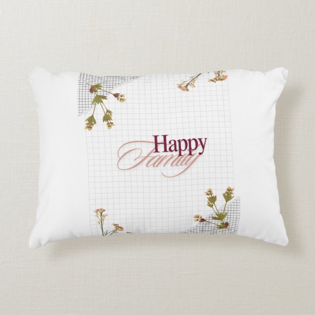 "Together We Shine: Happy Family Design Pillow" Decorative Cushion (Front)