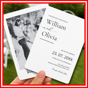 Together With Their Families PHOTO Wedding Invitation