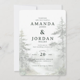Together with their families Serene Pale Green Min Invitation