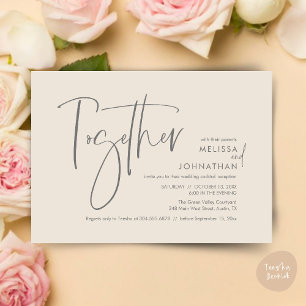 Together with their parents, Wedding Reception Invitation