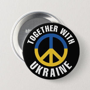 Together With Ukraine 7.5 Cm Round Badge