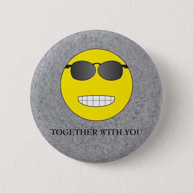 Together with you 6 cm round badge (Front)