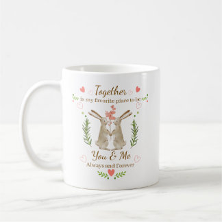 Together You & Me Mug - Cute Bunny Couple Mug
