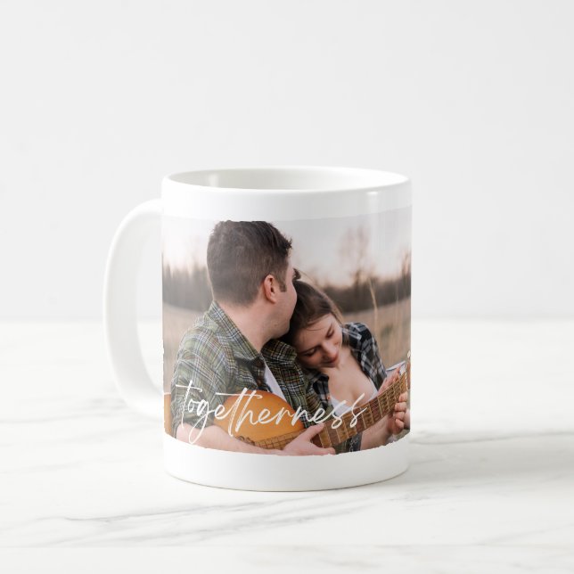 Togetherness Couples Photo Mug With Names (Front Left)