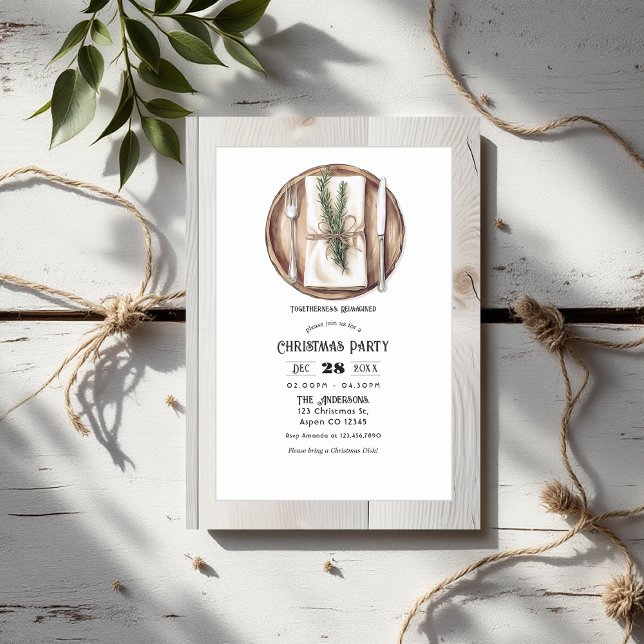 Togetherness Reimagined Rustic Christmas Party Invitation (Togetherness Reimagined Rustic Christmas Party Invitation)