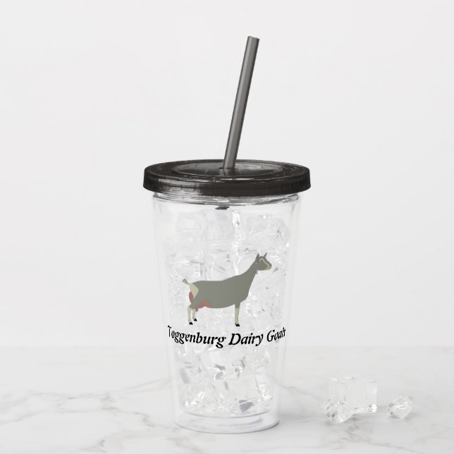 Toggenburg Dairy Goat Acrylic Tumbler (Back Ice)
