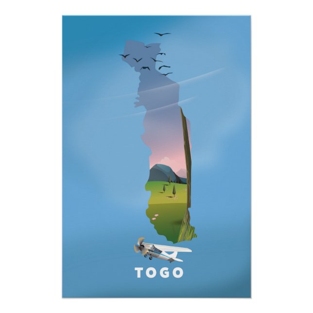 Togo African map travel print (Front)