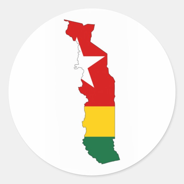 togo country flag map classic round sticker (Front)