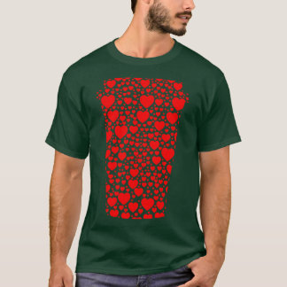 ToGo Cup Of Coffee Hearts Silhouette RED T-Shirt