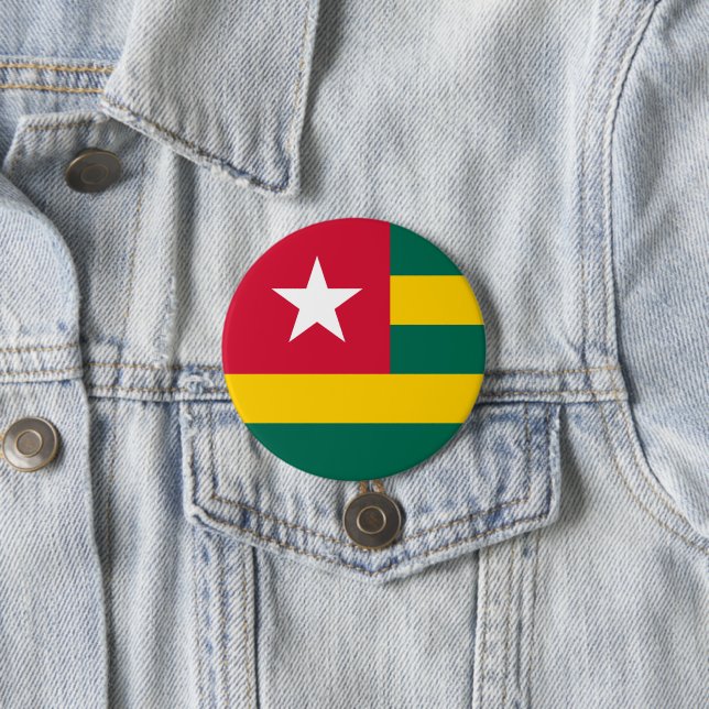 Togo flag 7.5 cm round badge (In Situ)