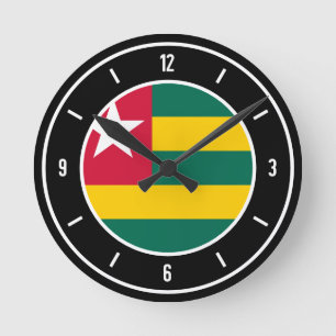 Togo Flag Elegant Round Clock