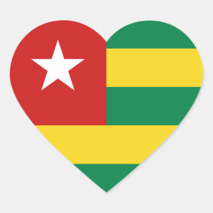 Togo Flag Heart Sticker