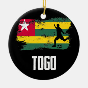 Togo Flag Jersey Togolese Soccer Team Togolese Ceramic Ornament