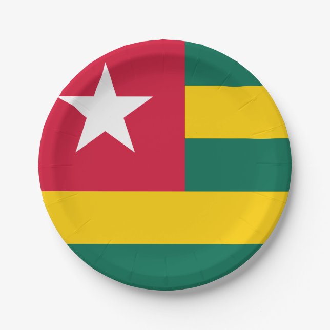 Togo Flag Paper Plate (Front)