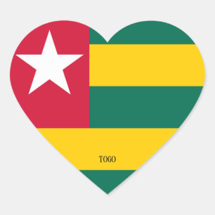 Togo Flag Splendid Patriotic Heart Sticker