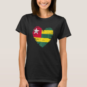 Togo Heart Togolese Flag Togolese Pride T-Shirt