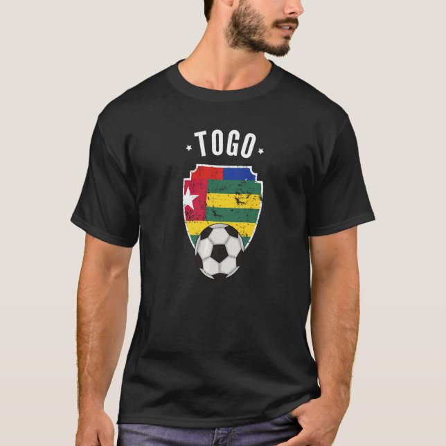 Togo Soccer Togo Flag Football Togolese Pride Root T-Shirt (Front)