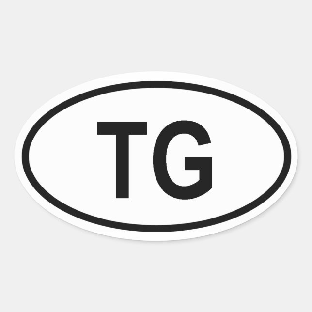 Togo "TG" Oval Sticker (Front)