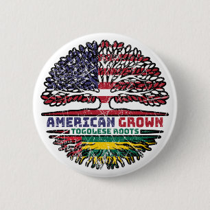 Togo Togolese American USA Tree Roots Flag 6 Cm Round Badge