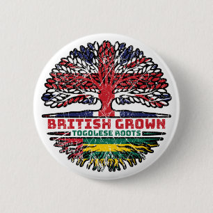 Togo Togolese British UK Tree Roots Flag 6 Cm Round Badge