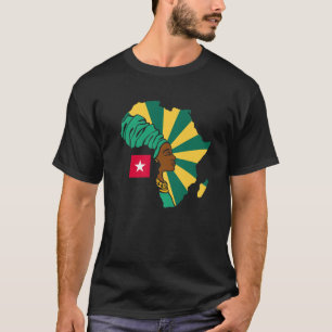 Togo Togolese Flag Africa Map Ethnic Heritage Blac T-Shirt