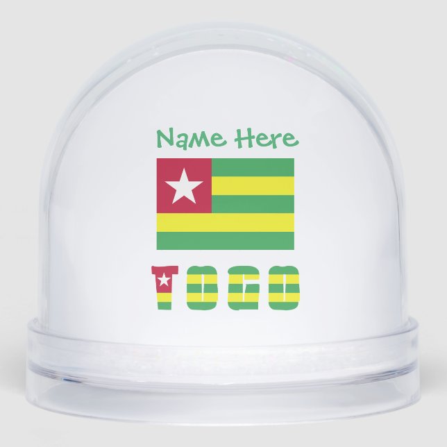 Togo Togolese Flag Green Personalisation Snowglobe (Front)