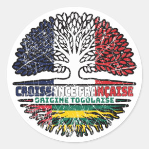 Togo Togolese French France Tree Roots Flag Classic Round Sticker