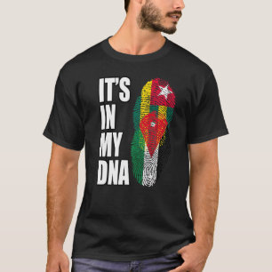 Togolese And Jordanian Mix Heritage Dna Flag T-Shirt