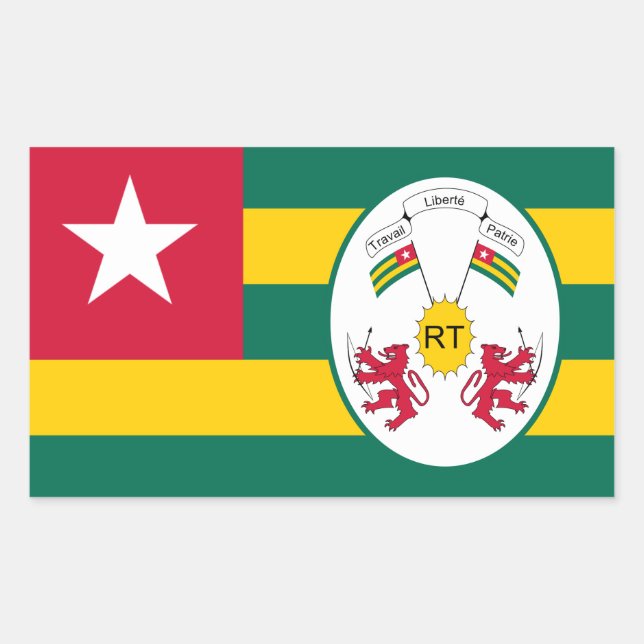Togolese Flag & Emblem, Flag of Togo Rectangular Sticker (Front)