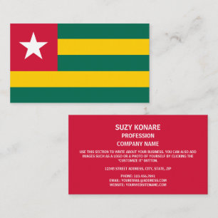 Togolese Flag, Flag of Togo Business Card