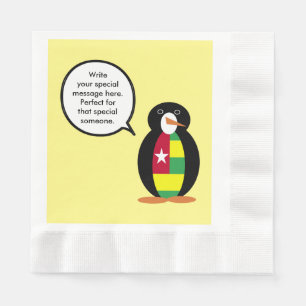 Togolese Flag Talking Ms. Penguin Personalised Napkin