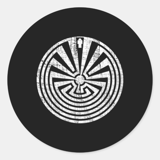 Tohono O'Odham In The Maze Classic Round Sticker (Front)