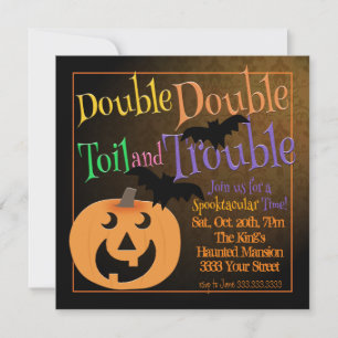 Toil and Trouble Spooky Halloween Party Invitation