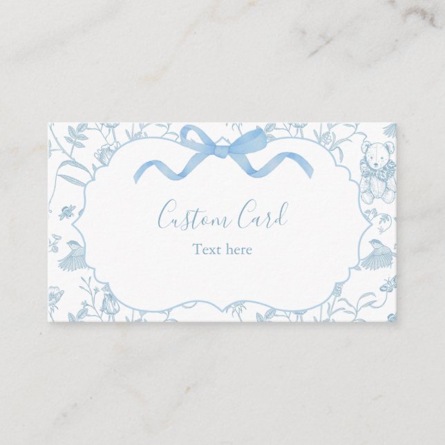 Toile Baby Shower Custom Enclosure Card (Front)