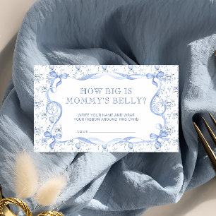 Toile Bear Baby Shower How Big Is Mummy's Belly Enclosure Card