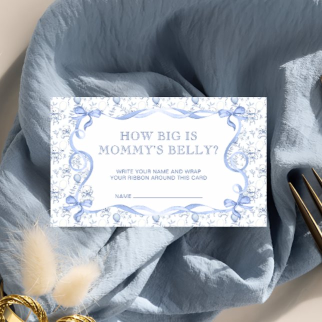 Toile Bear Baby Shower How Big Is Mummy's Belly Enclosure Card (Creator Uploaded)