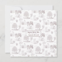 Toile Birth Announcement – Classic Quote Edition