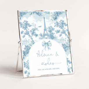 Toile blue Paris advice and wishes for Newlyweds Poster