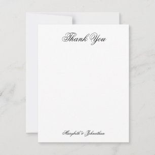 Toile & Calligraphy Wedding Flat Thank You Card