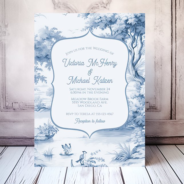 Toile Country French Wedding Invitation (Creator Uploaded)
