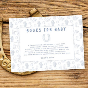 Toile Cowboy Western Baby shower Books for baby Enclosure Card