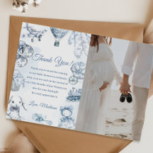 Toile De Jouy Baby Shower Party Thank You Card