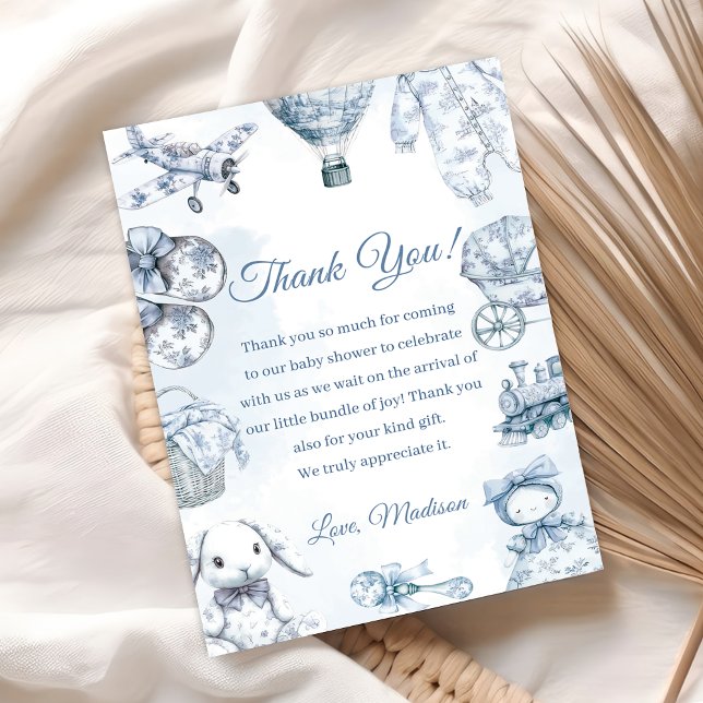 Toile De Jouy Blue Baby Shower Party Invitation (Creator Uploaded)