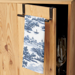 Toile de jouy ,blue china ,porcelain,blue willow  tea towel